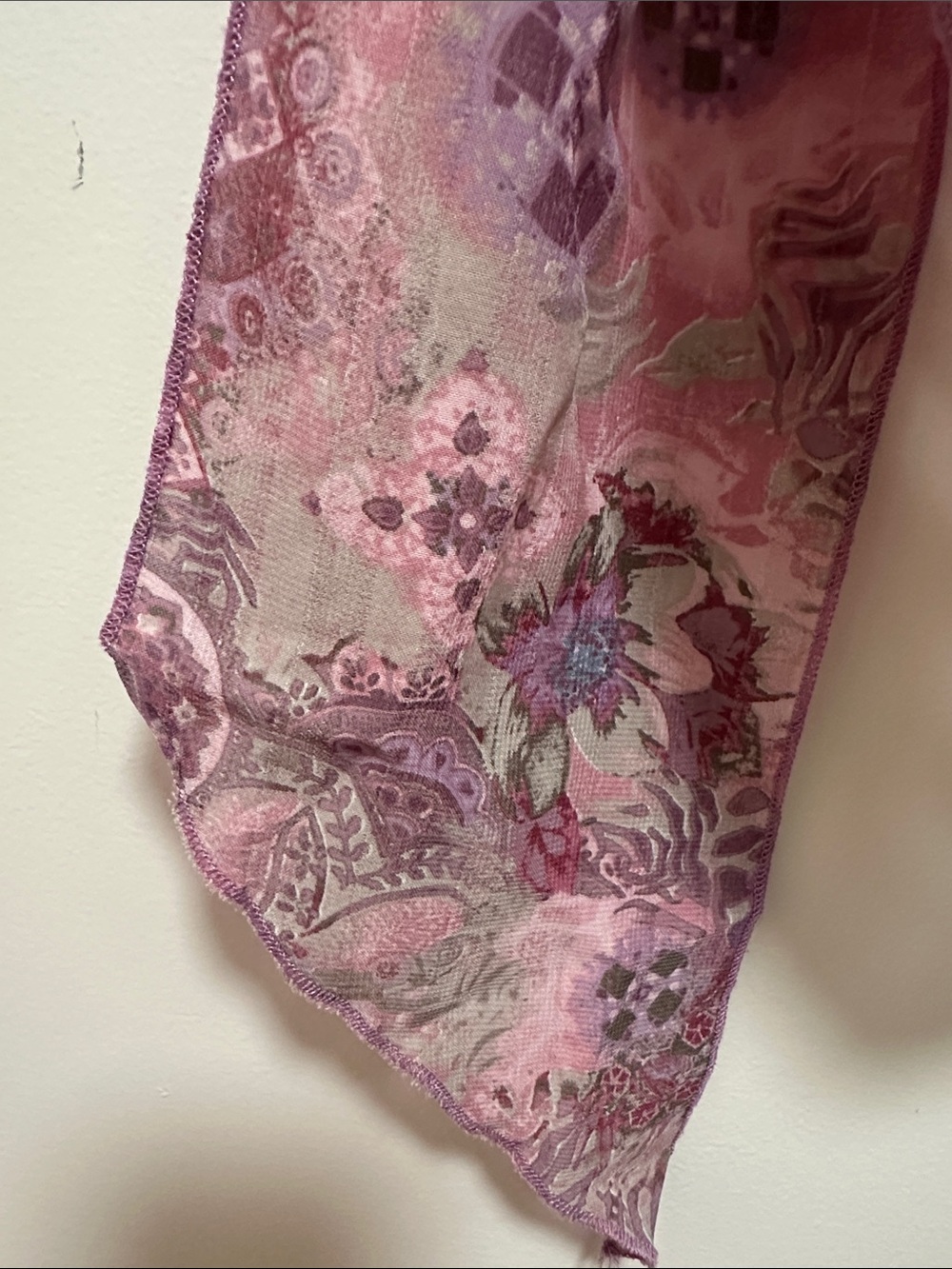 Pink Floral Lightweight Scarf - Women's Accessory - Picture 2 of 3